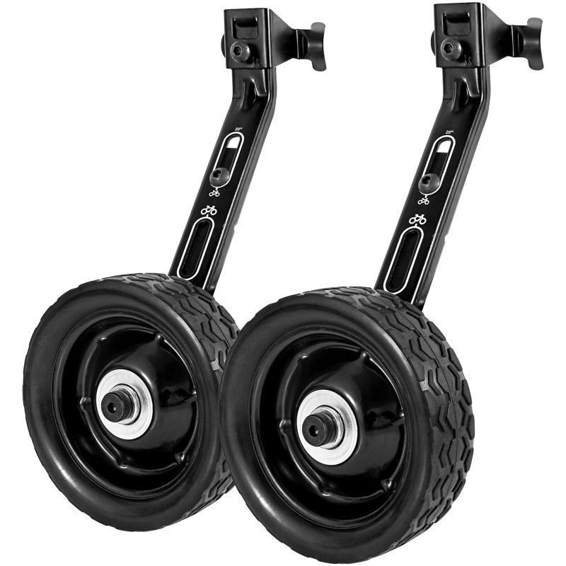 MOSHAY Roll Over Image to Zoom in Bicycle Training Wheels Fits 16 18 20 22 24 inch Kids Variable Bike (black) - Image 1